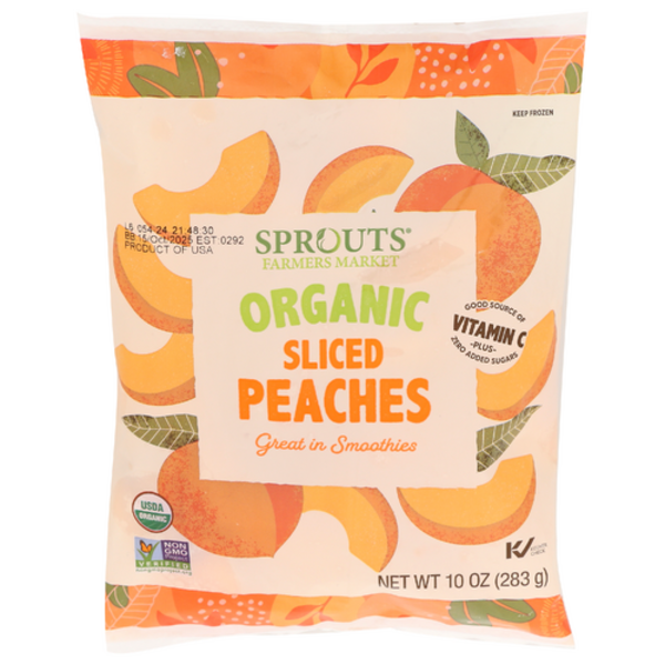 Sprouts Frozen Organic Sliced Peaches