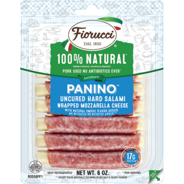 Fiorucci Uncured Hard Salame Wrapped Mozzarella Cheese Panino