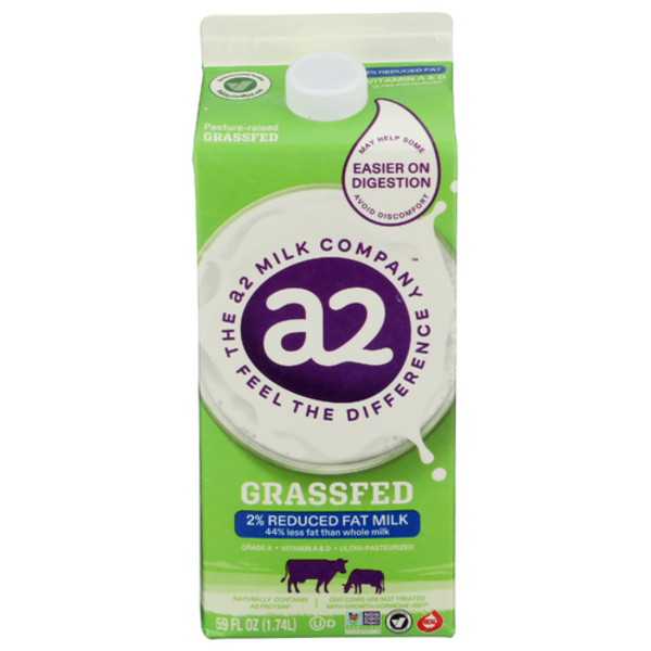 A2 Vitamin A & D Ultra-Pasteurized Grass Fed 2% Reduced Fat Milk